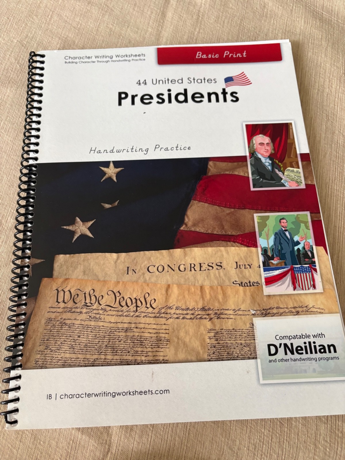 Character Writing Worksheets 44 United States Presidents D'Nelian handwriting