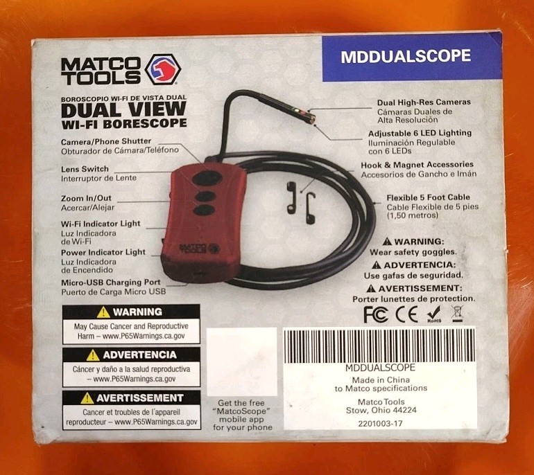 New - Never Used - Matco Dual Camera WiFi Borescope