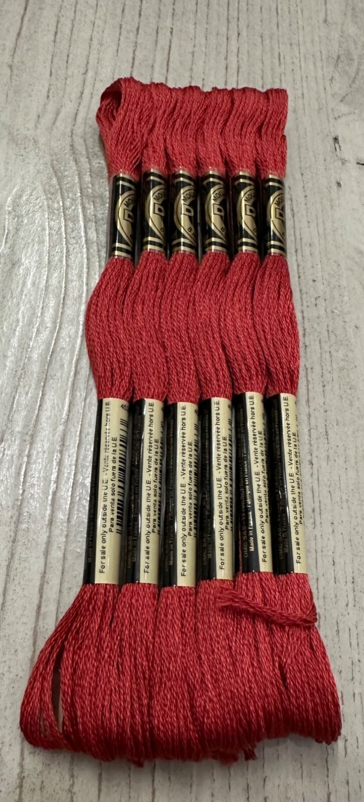Ruby #22 DMC Mouline Special 25 Embroidery Floss 8M Lot of 6