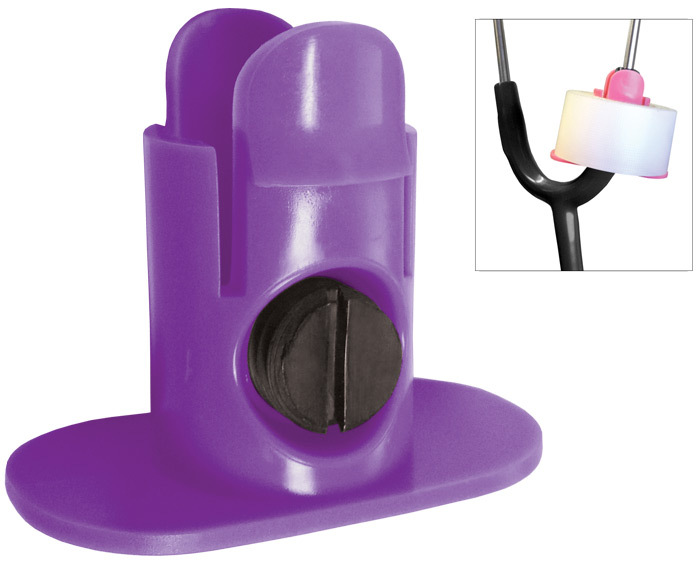 Medical-Nurse-EMT Stethoscope Tape Holder-Attach to Scope Purple or Black