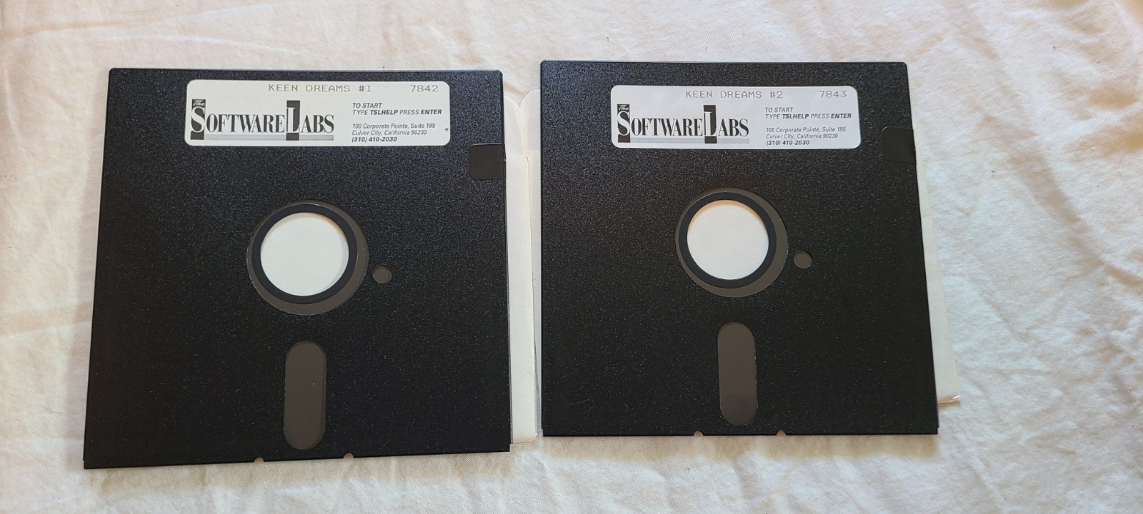 Vintage 5.25" Software Labs KEEN DREAMS Computer Discs 1 & 2 7842 7843 Untested