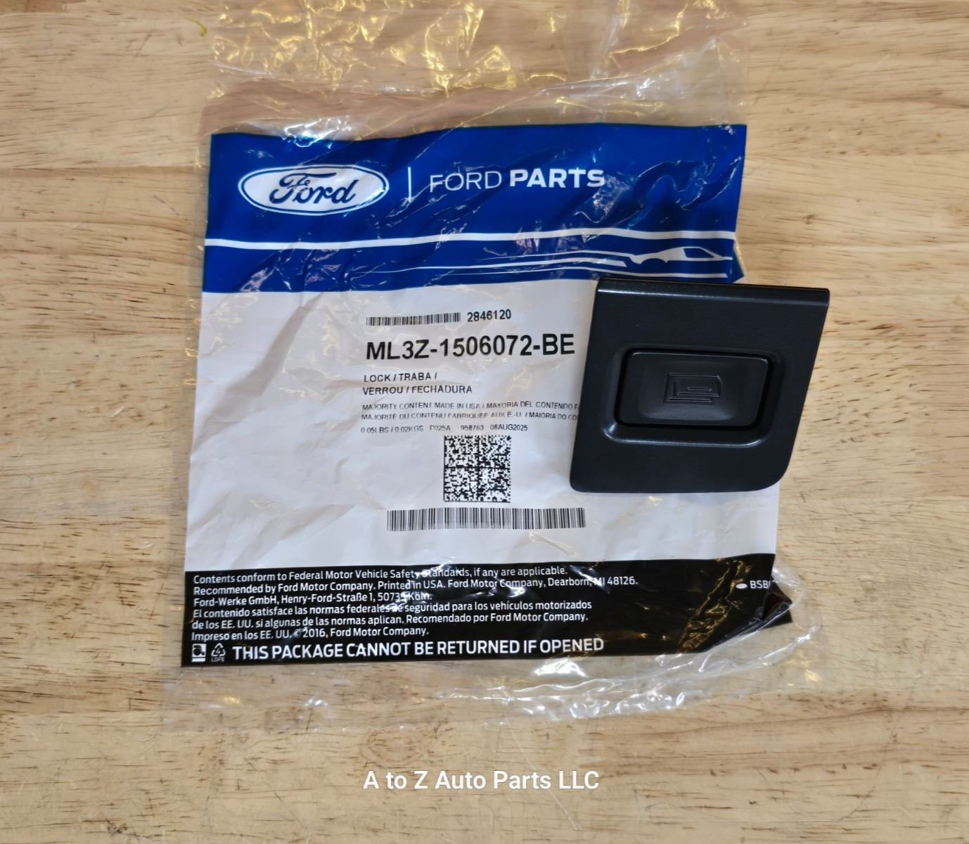 NEW 2021-2025 Ford F150 Black Upper Glove Box Release Push Button Latch, OEM