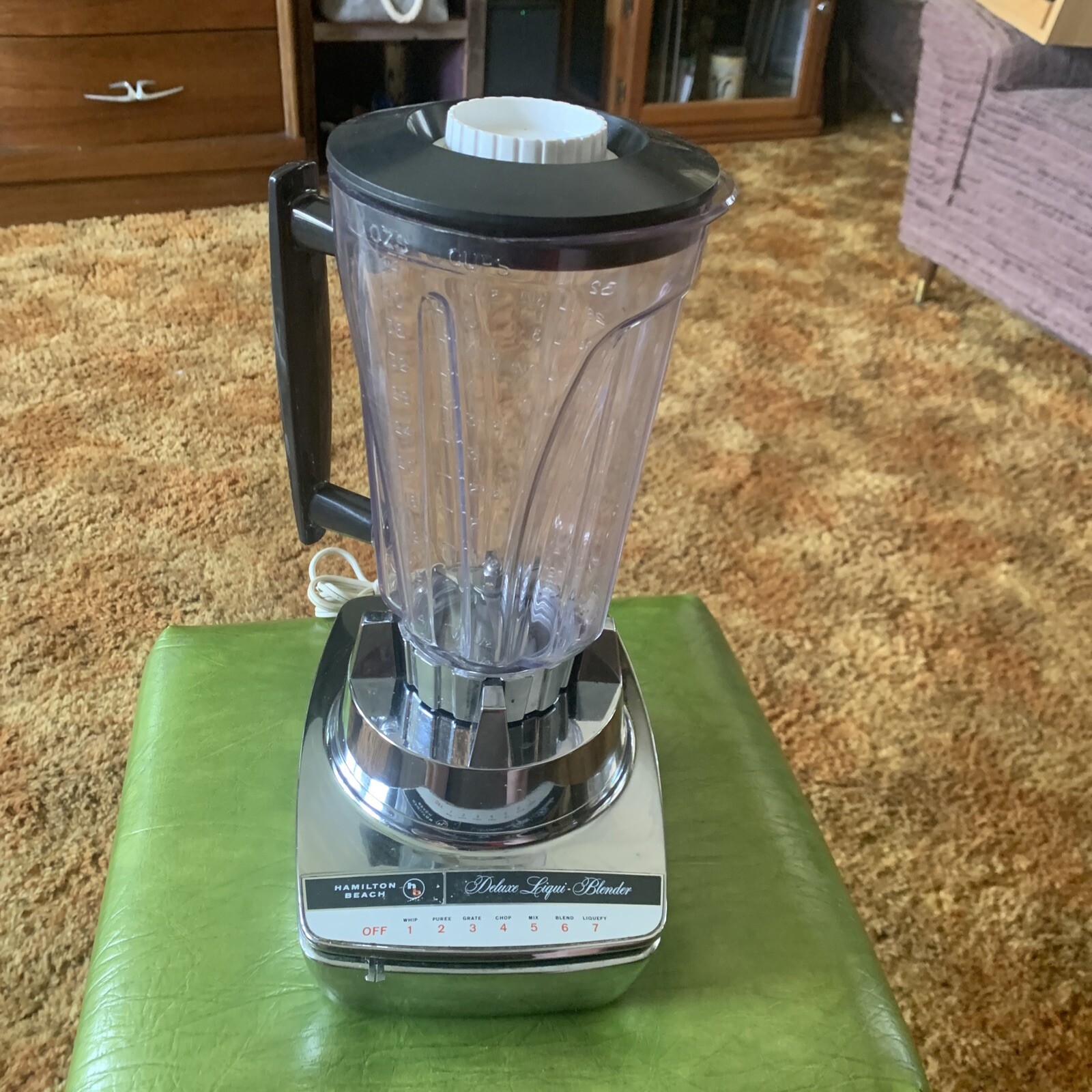 Vtg Hamilton Beach 8 Deluxe Liqui Blender 7 Speed Chrome Scovill Wisconsin Racin