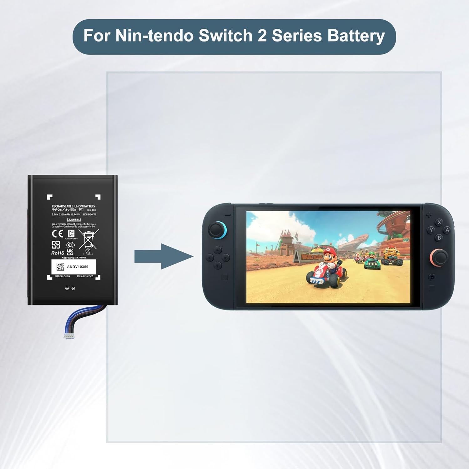 E YIIVIIL BEE 003 Replacement Battery for Nintendo Switch 2 Series