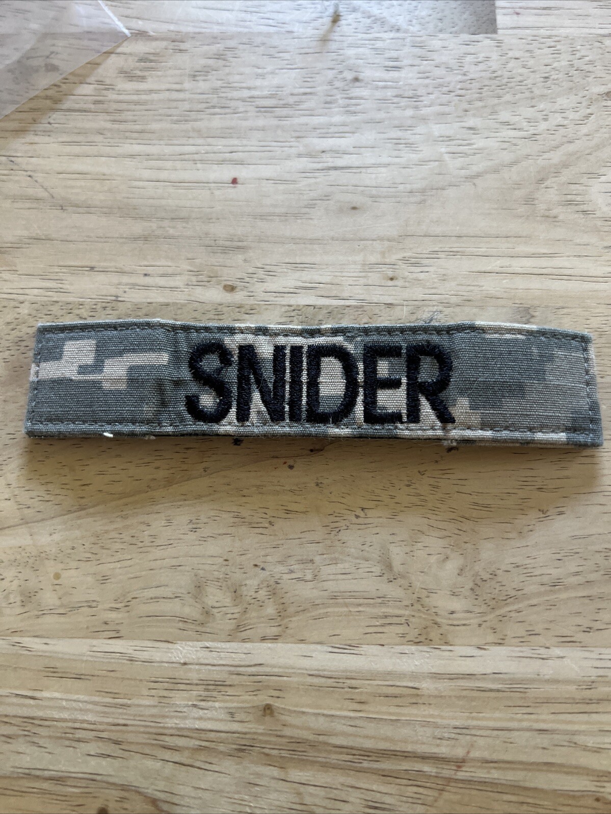MILITARY US ARMY PATCH FOR DIGITAL HOOK LOOP BACK NAME TAPE WITH SNIDER