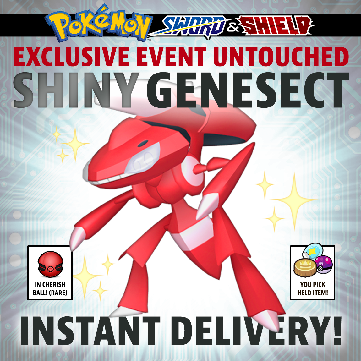 ✨ SHINY GENESECT ✨ EXTREME SPEED EVENT EXCLUSIVE for Pokemon Sword & Shield!