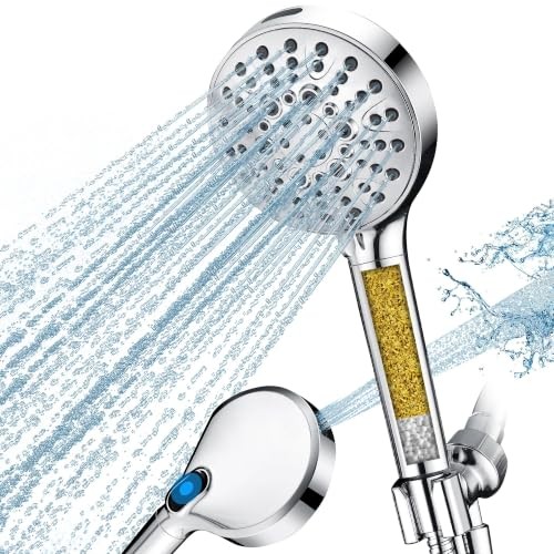 Filtered Shower Head with Handheld, High Chrome 2.5 GPM | Filter | 9 Modes