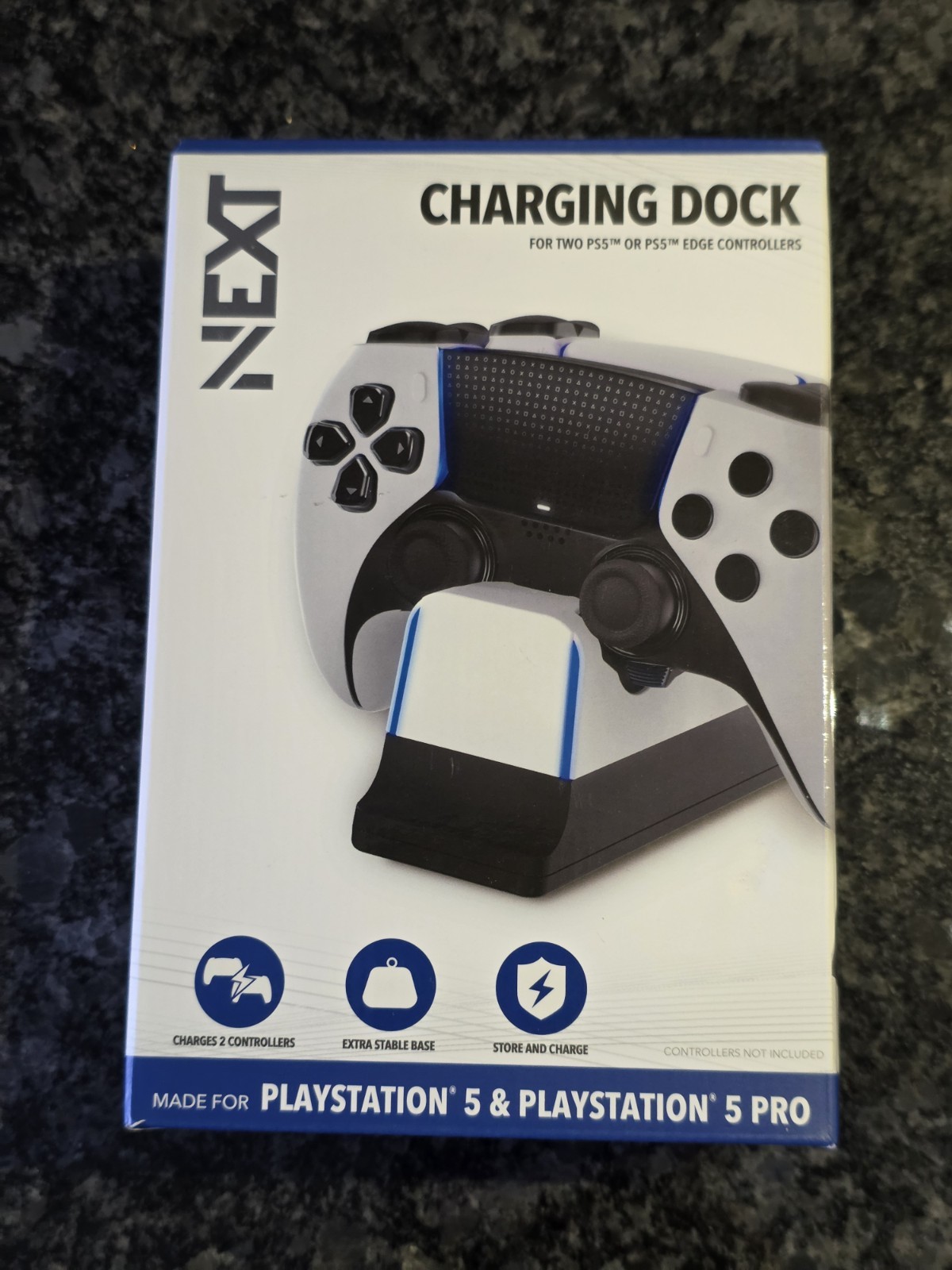 NEXT Dual Controller Charging Station for PS5 or PS5 Edge Controllers, New