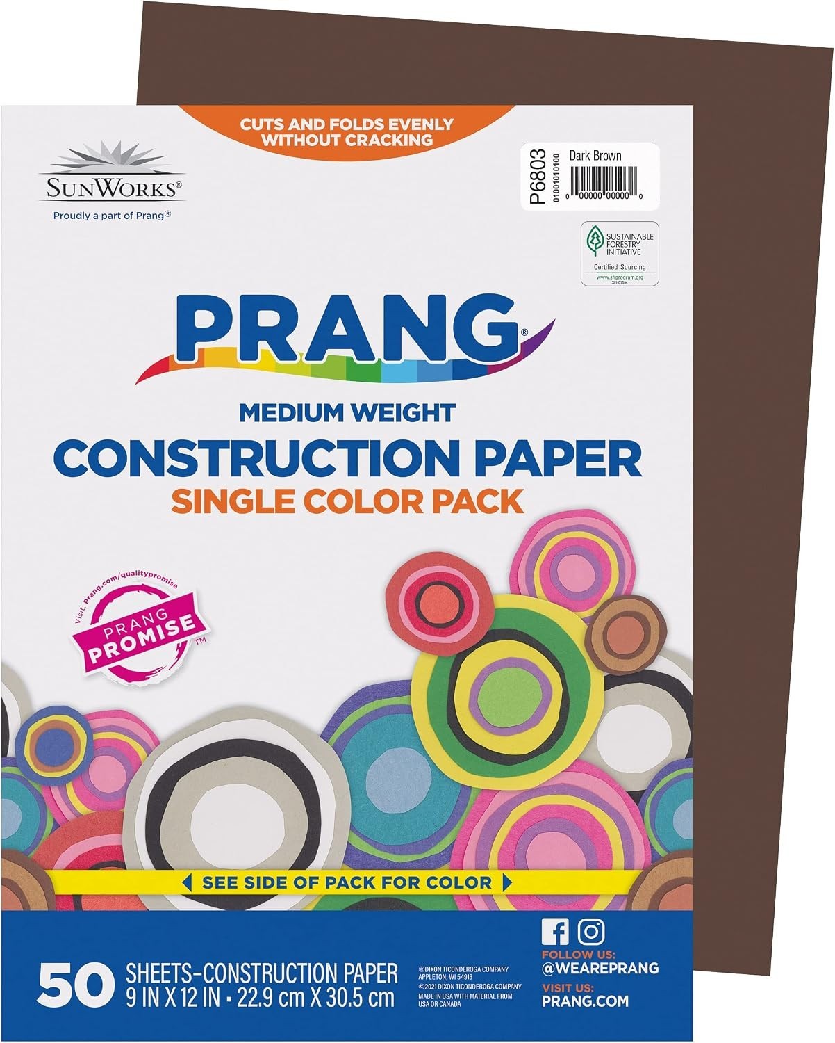 Smooth Dark Brown Construction Paper, 50 Sheets - Ideal for Drawing & Doodling