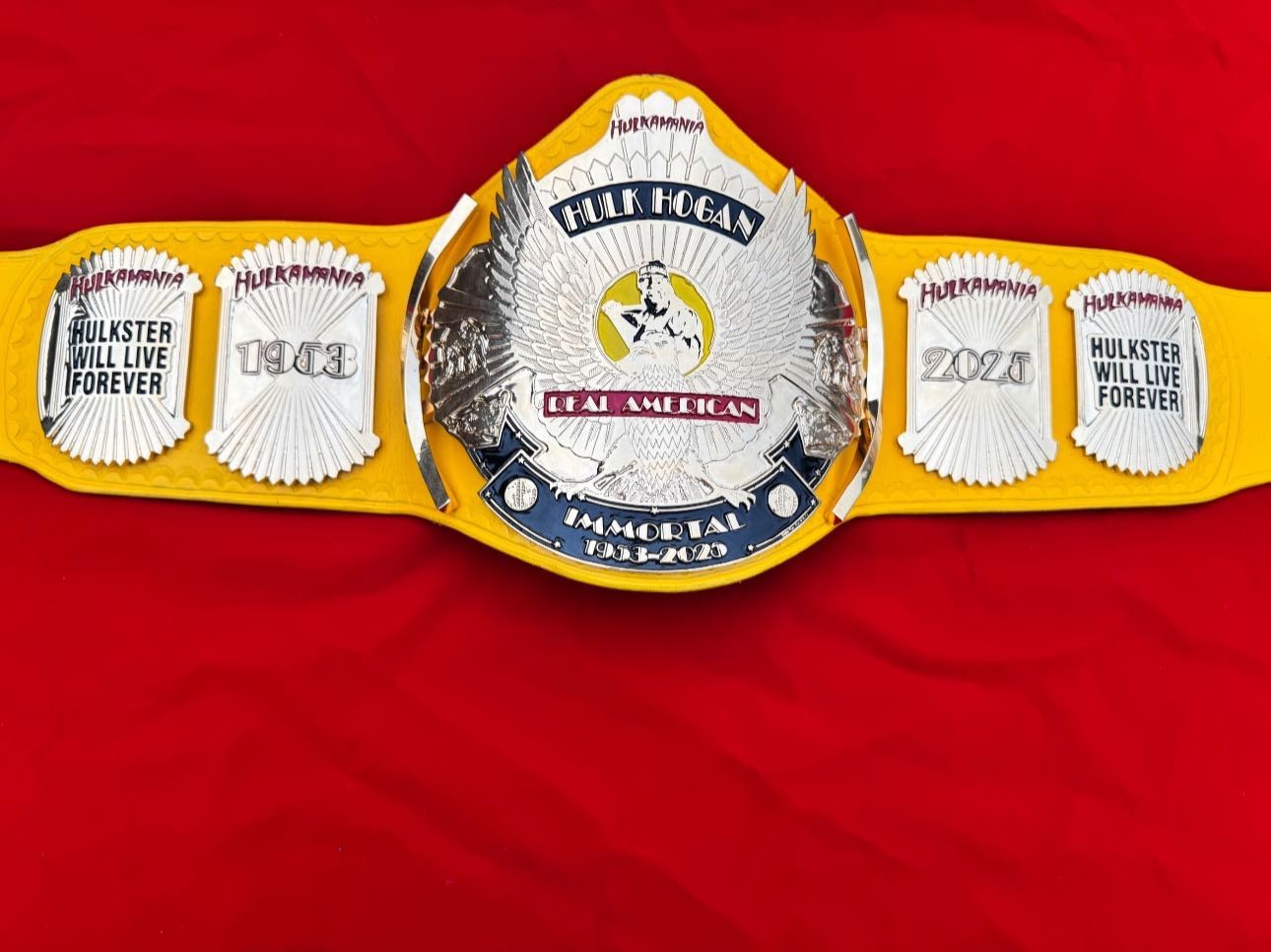 Custom Hulk Hogan Hulkamania Championship Title Belt 4MM Solid Brass Plates