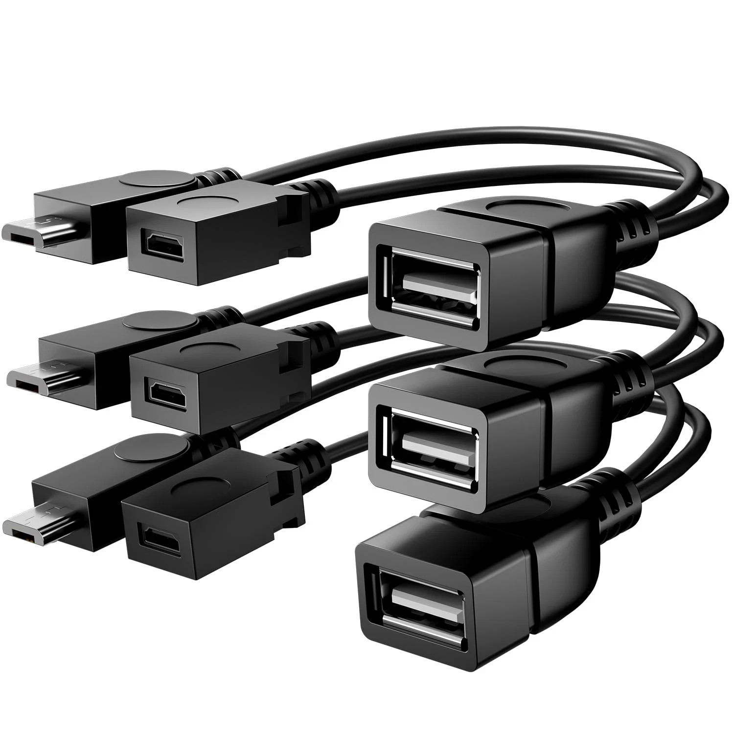 3-Pack Micro USB OTG Cable w/ Power for Fire TV Stick Android Host Adapter