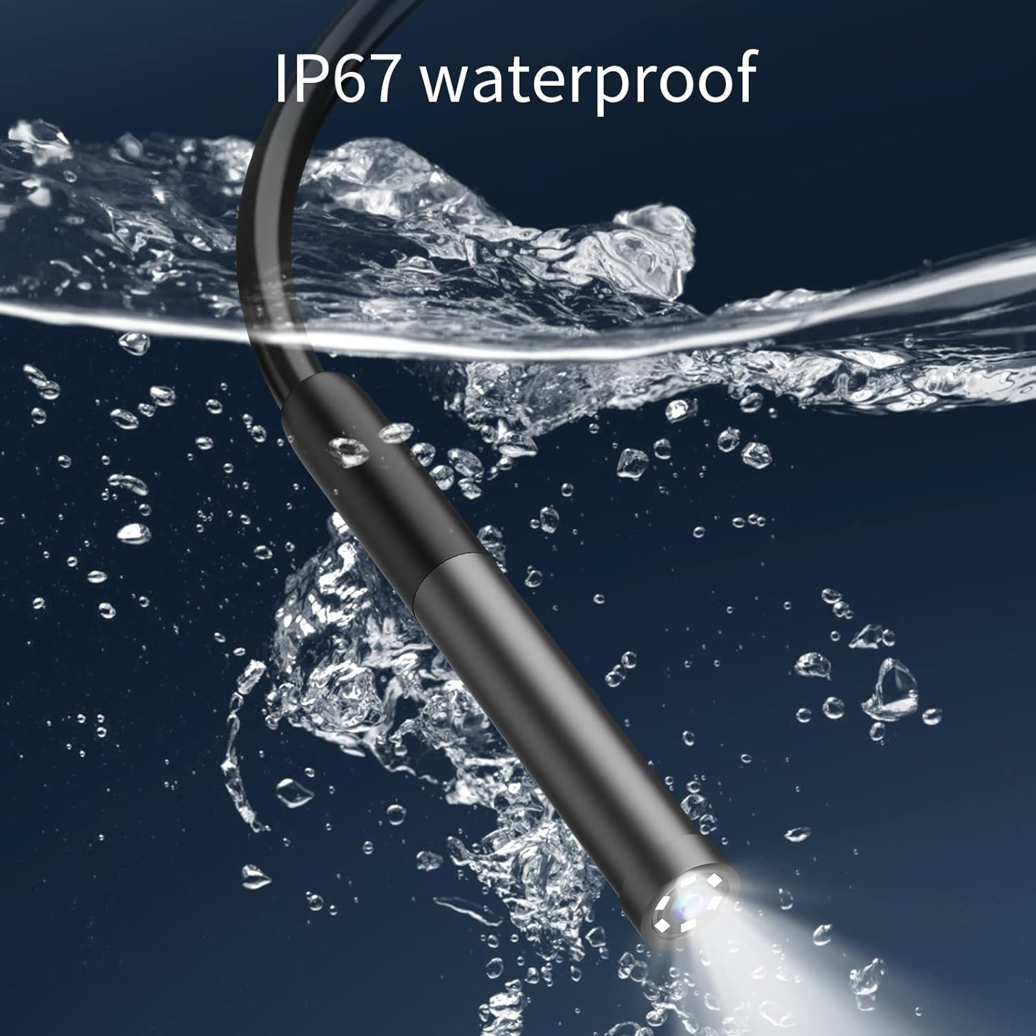 1080P HD Waterproof Endoscope Camera with 6 LED Light-Borescope with 9.8FT Cable