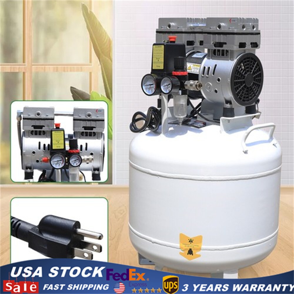 40L Portable Dental Air Compressor Oil Free Silent Air Pump 110V NEW