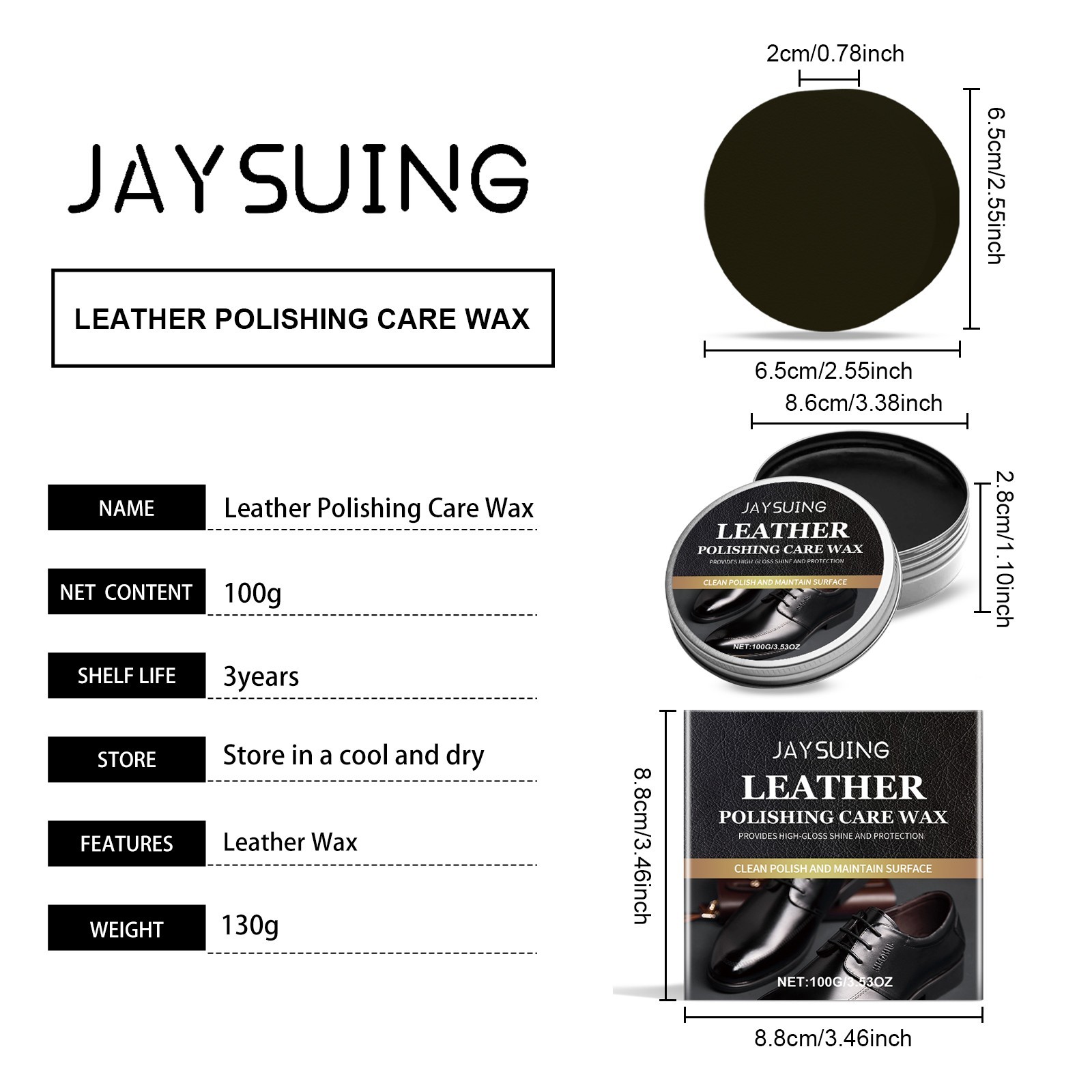 Leather polishing and care wax