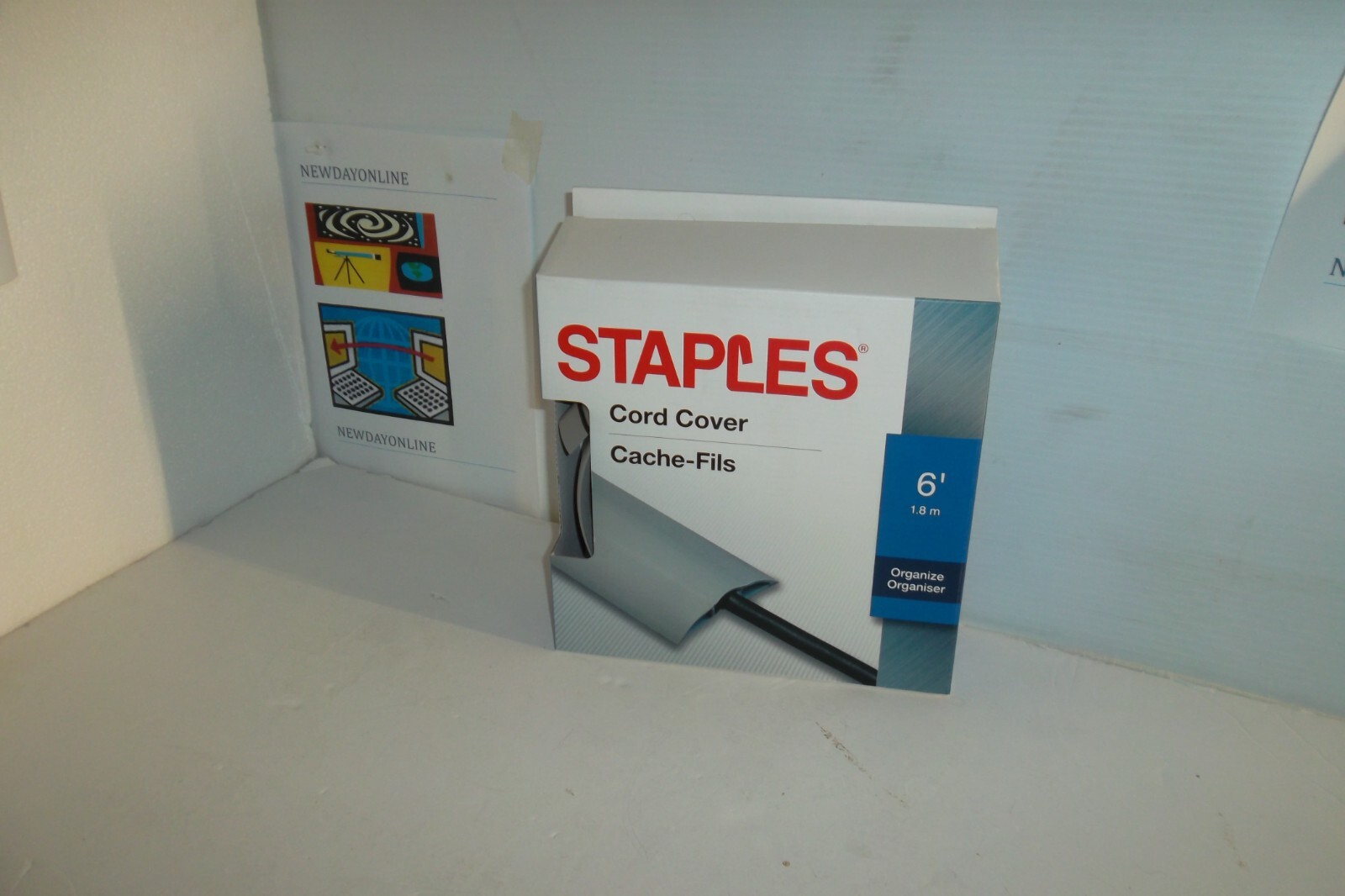 Staples 29783 6' Floor Cord Cover Concealer Cable management Rounded Surface NEW