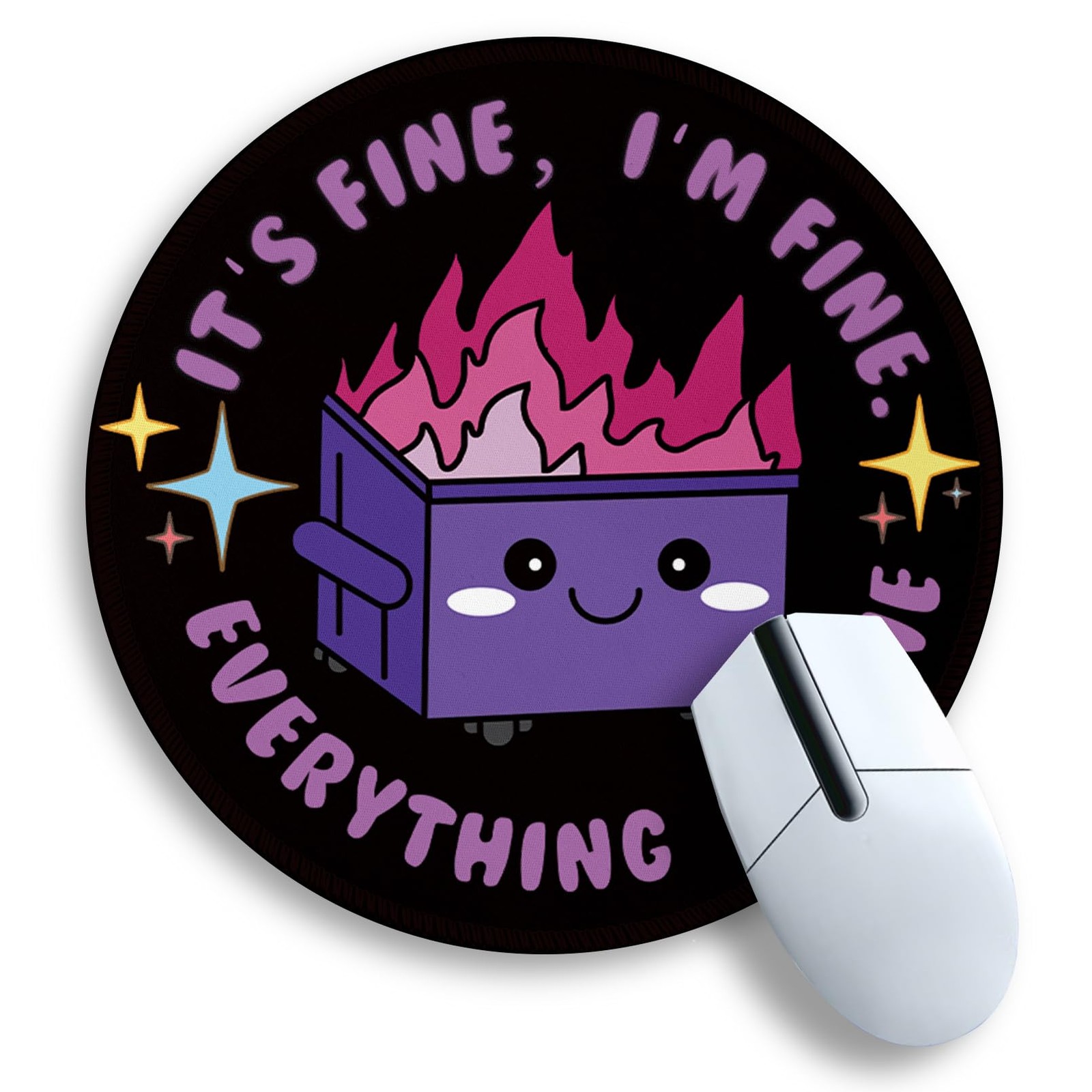 Gctriki Dumpster on Fire Mouse Pad, Cute 8.7L x 8.7W inches, Purple