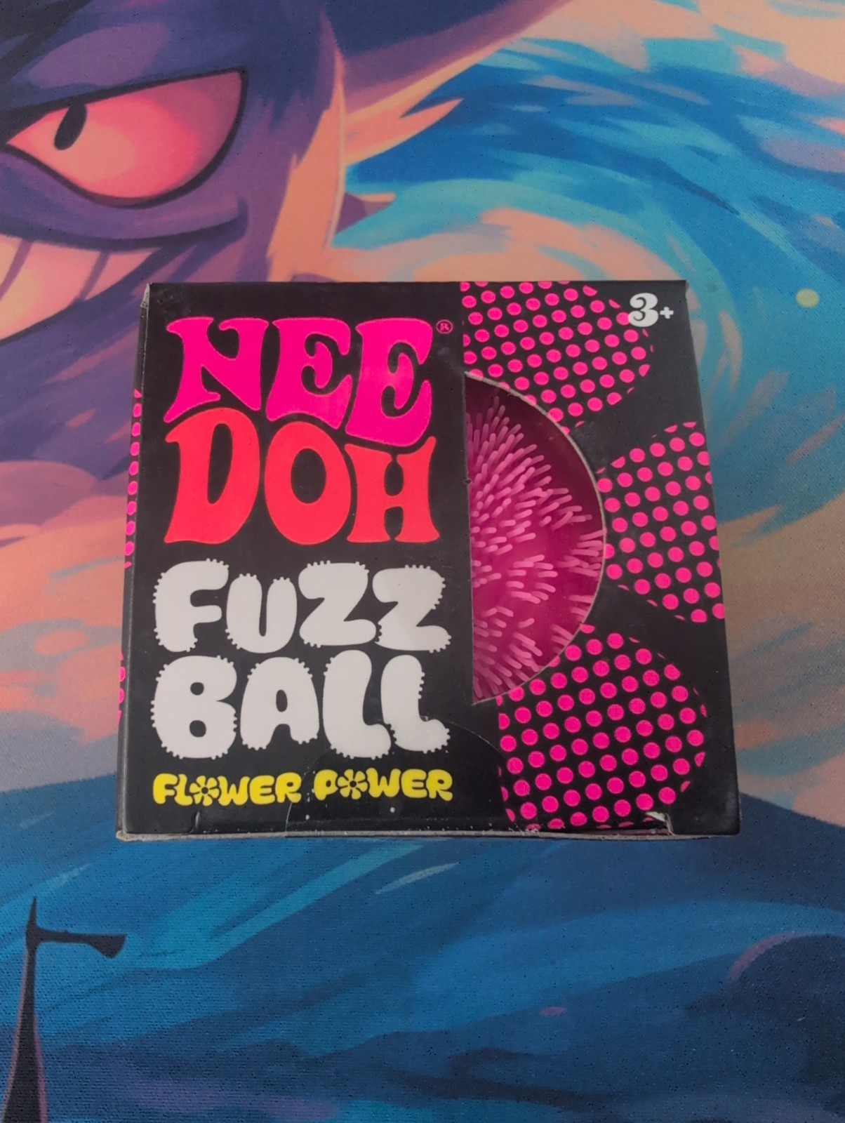 Needoh Fuzz Ball Flower Power Stress Ball PINK