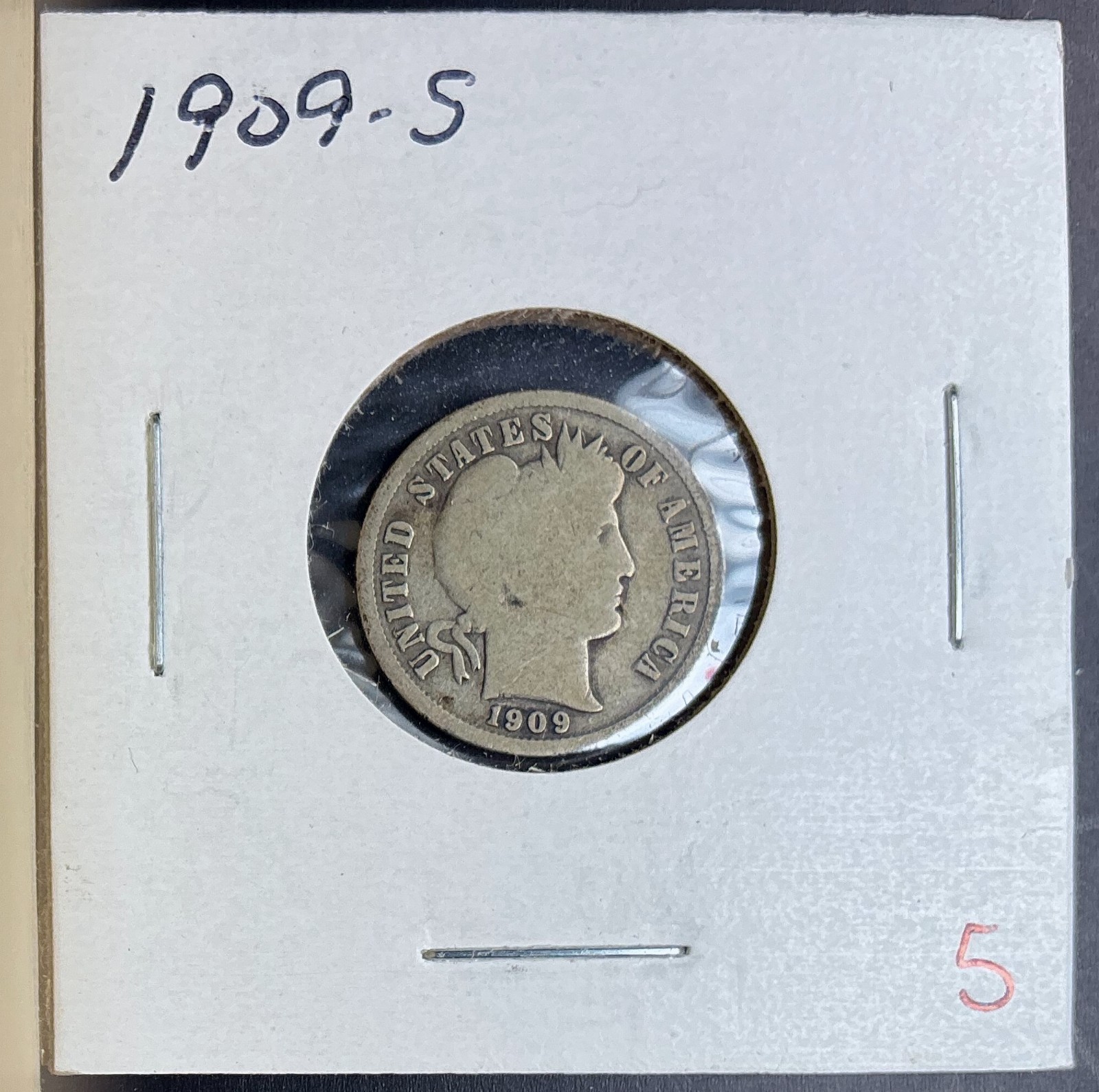 1909-S Barber Dime San Francisco Choice Problem Free original rare date silver