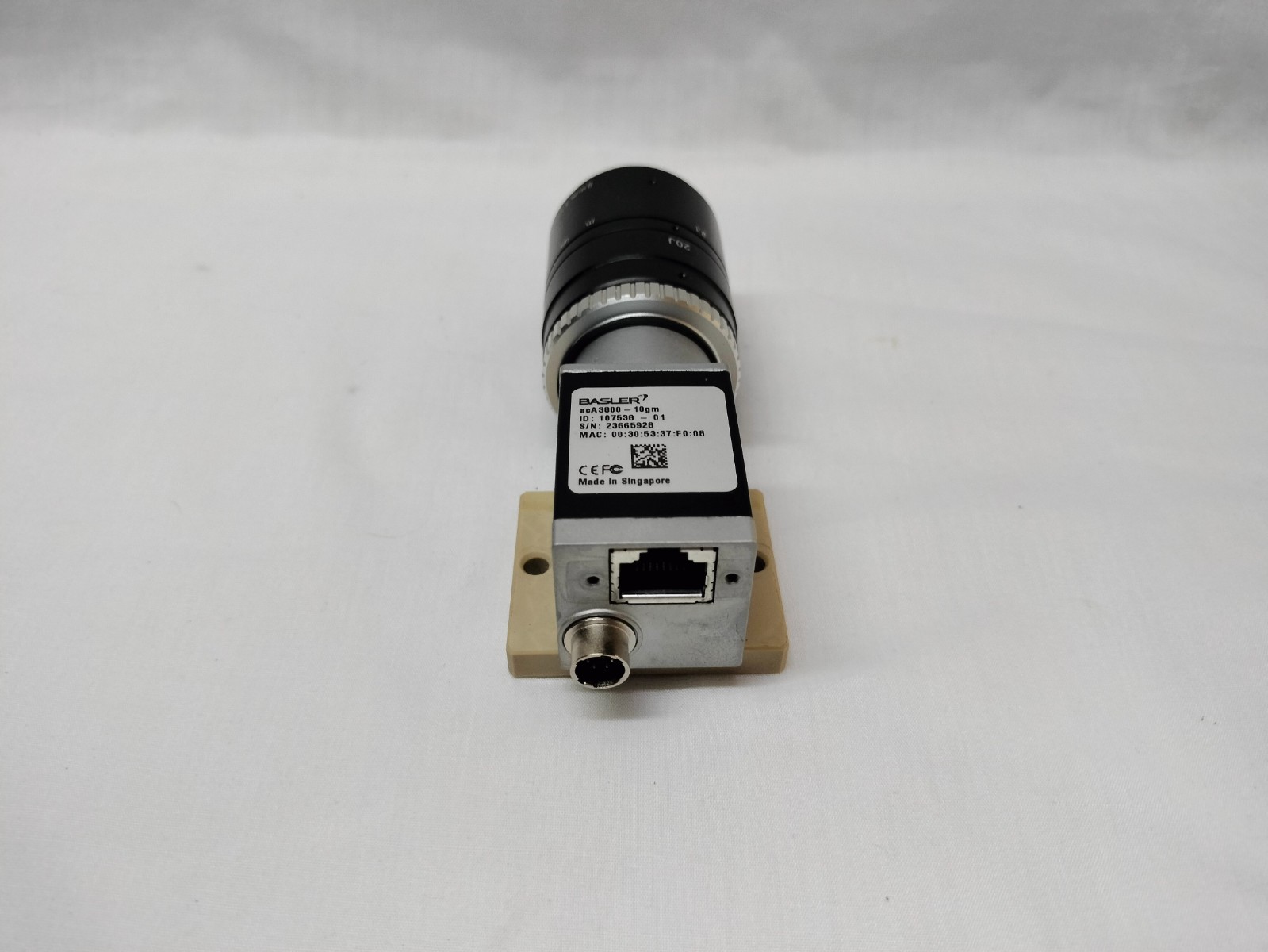 Basler acA3800-10gm acA380010gm Industrial CCD Camera w/ 8mm 1:1.4 Lens