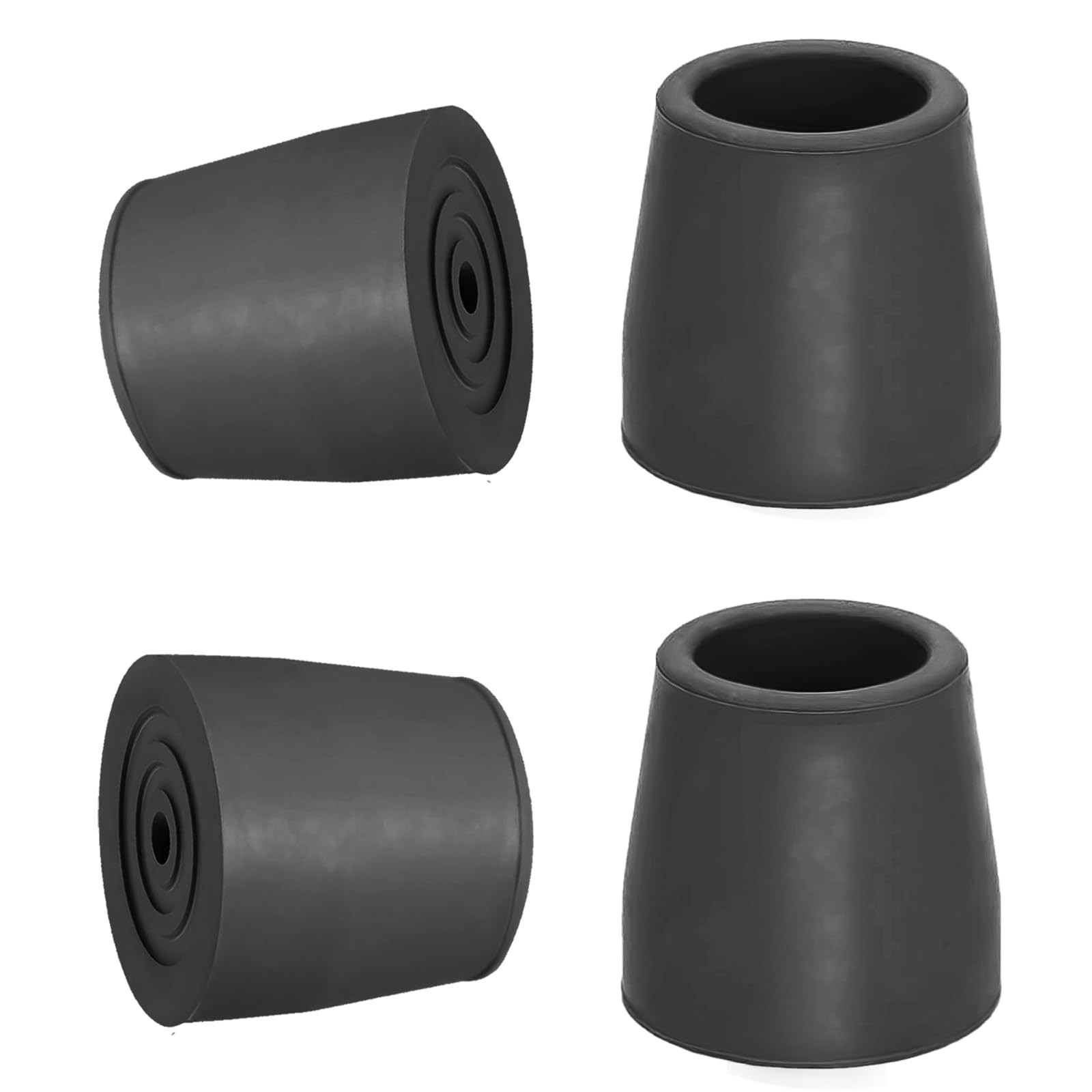 4 Pack 1 Inch Replacement Rubber Cane Tips For Canes Crutch Walking Sticks Black