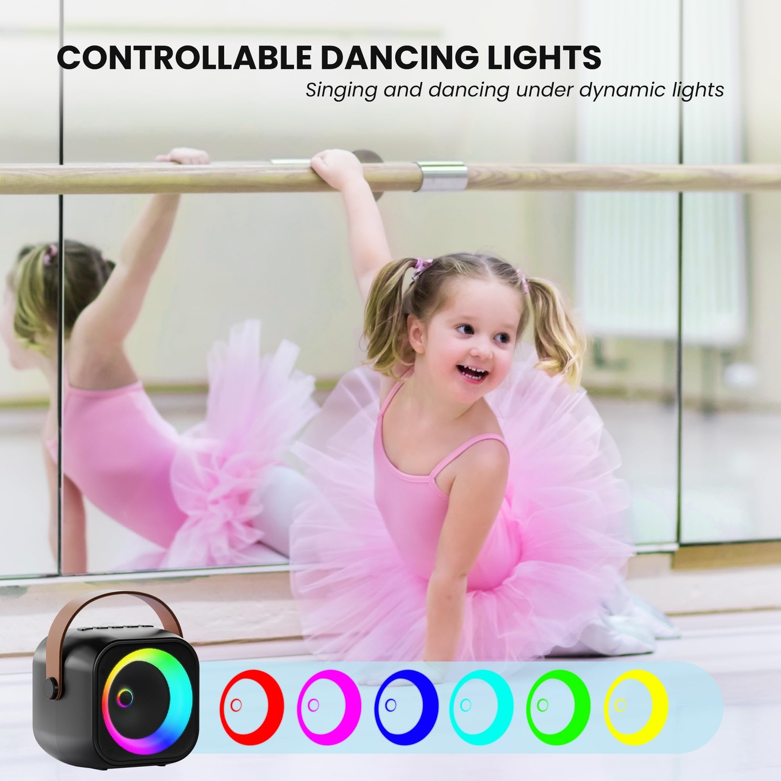 Mini Karaoke Machine, Portable Bluetooth Karaoke Speaker with 2 Wireless Micr...
