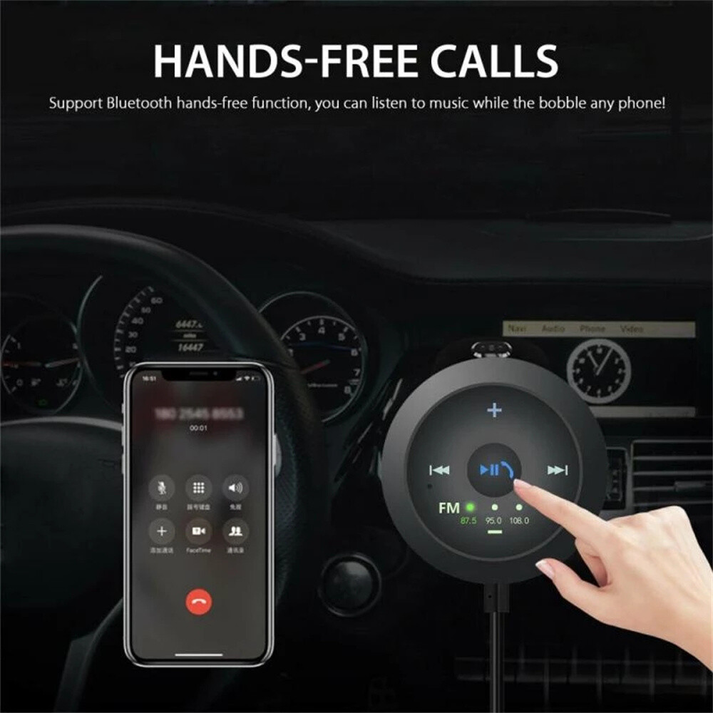 Wireless Bluetooth Receiver FM Transmitter Adapter USB AUX Plug For Car Audio