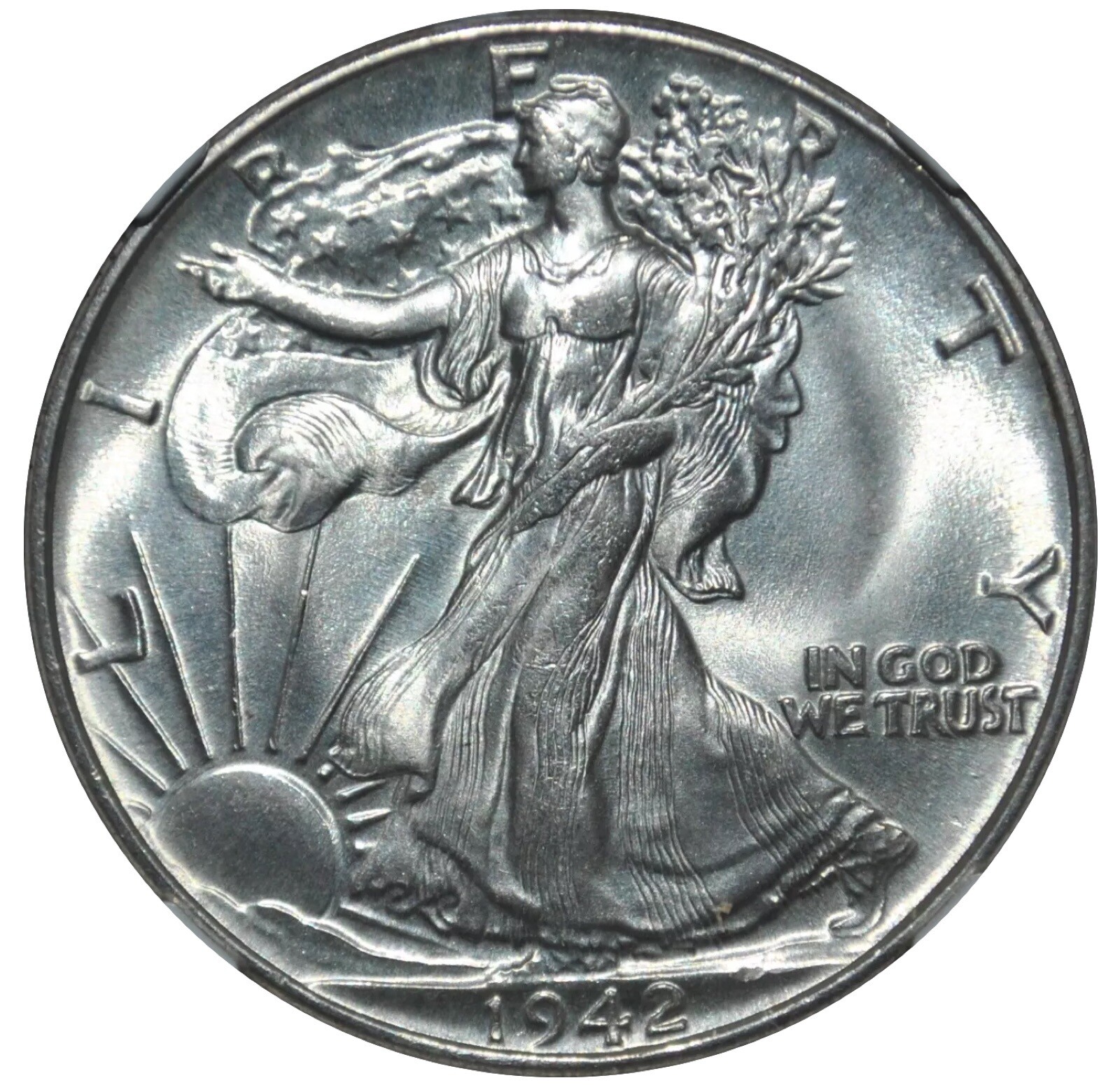 1942 Walking Liberty Silver Half Dollar MINT BU GEM UNCIRCULATED - NICE COIN!