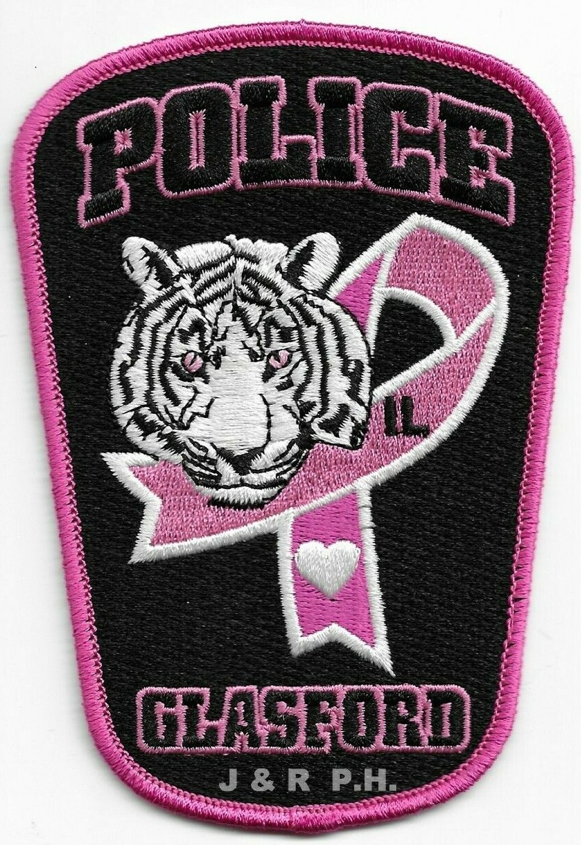 Glasford Police - Pink - Tribute, IL (3.5" x 5") shoulder police patch (fire)