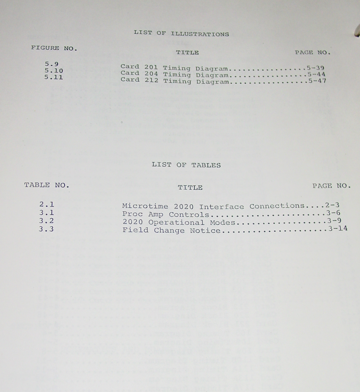 MICROTIME 2020 Electronic Signal Processor Manual operations, maintenance repair
