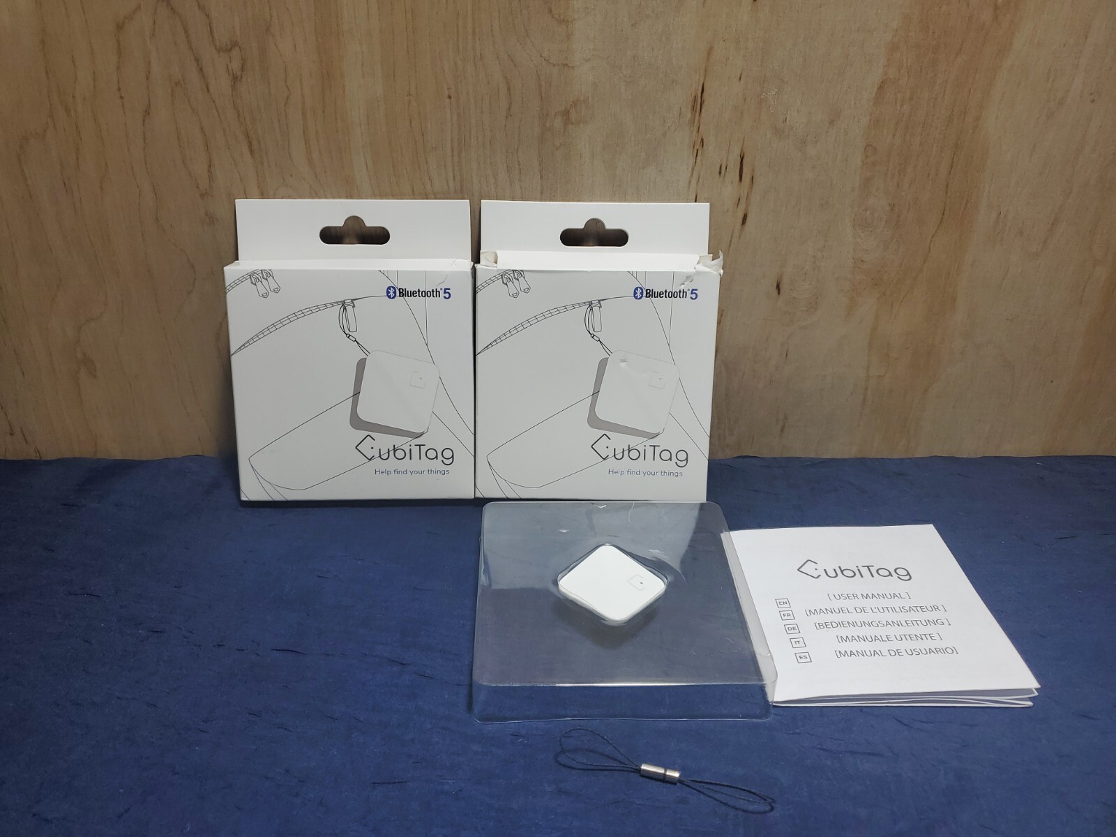 2 Ct. CubiTag Trackers White Bluetooth v5 Tracker -Open Box