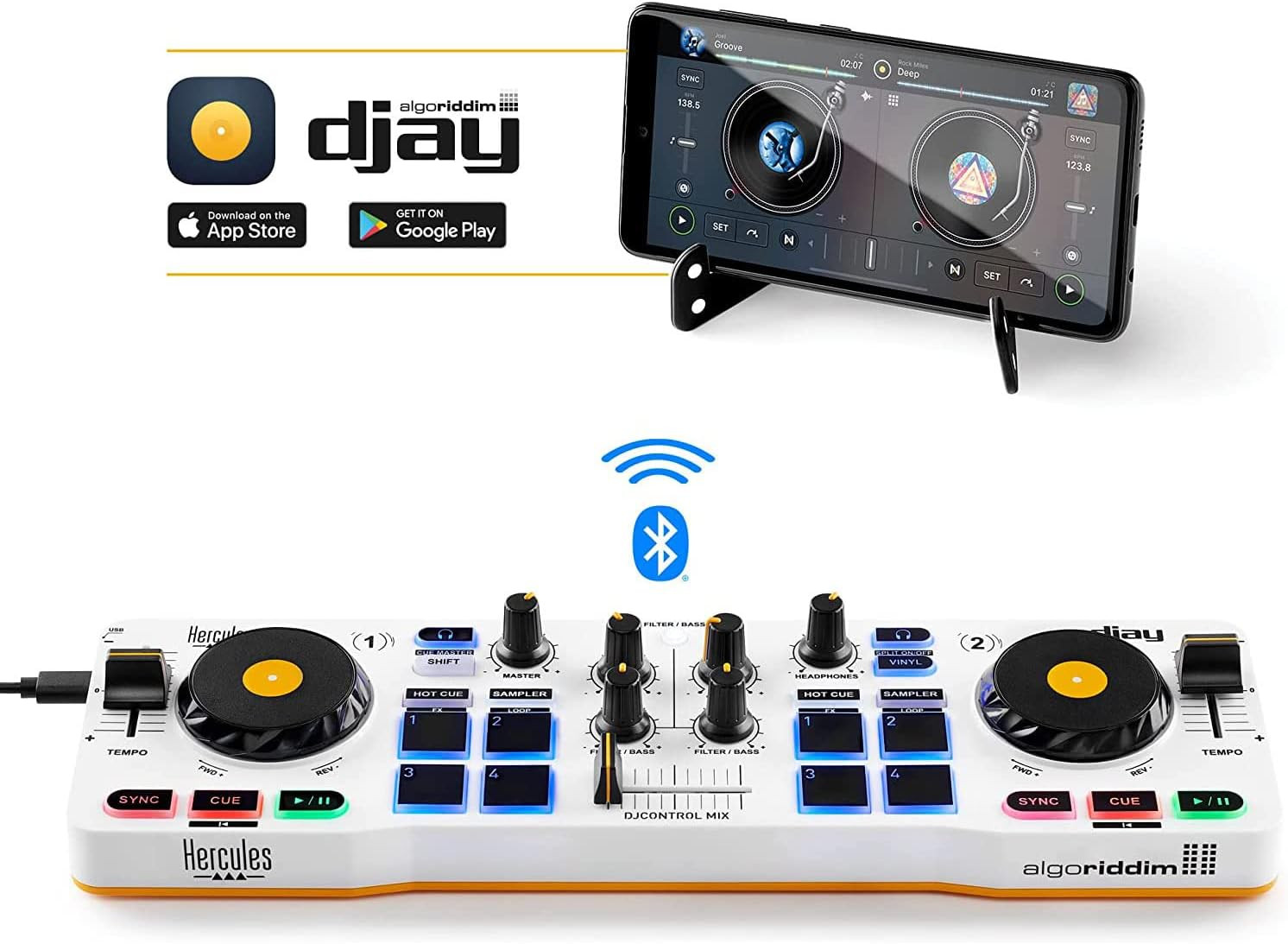 Djcontrol Mix – Bluetooth Wireless DJ Controller for Smartphones (Ios and Androi