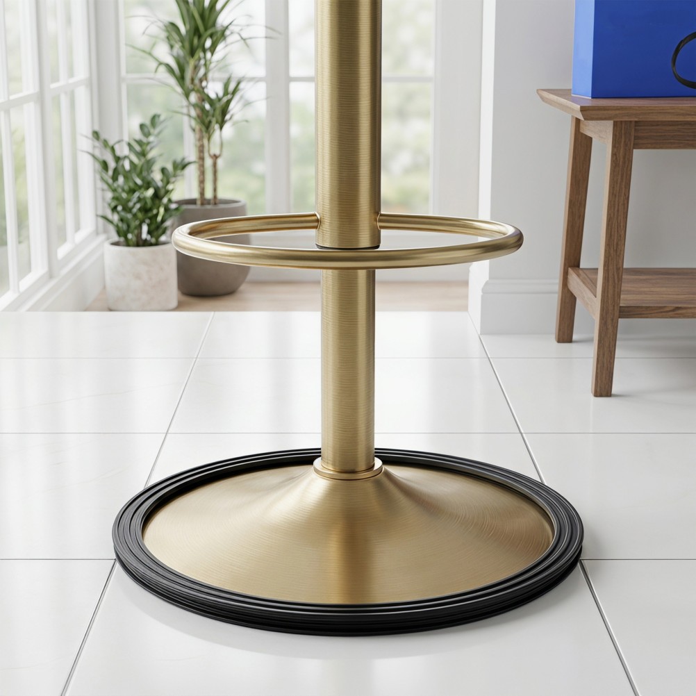 2pcs Bar Stool Base Protector Ring, Non-Slip Black Chassis Pad, 38.5cm/15"