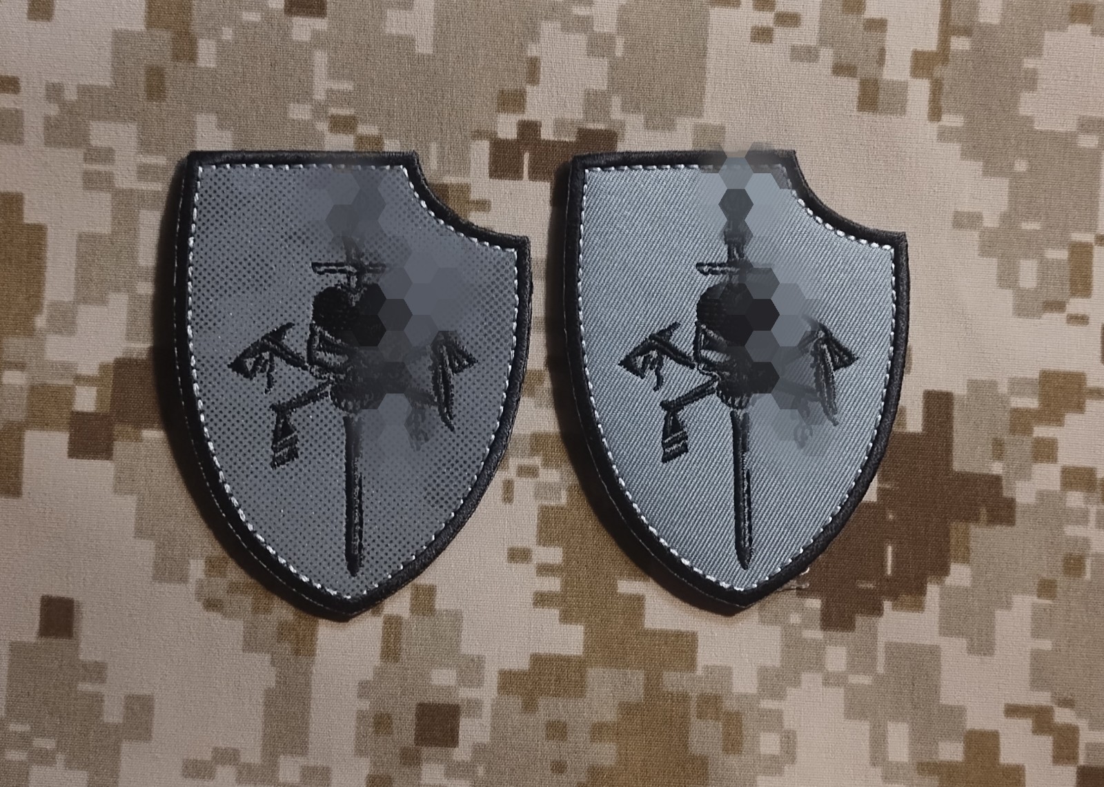 NSWDG DevGru Silver SQN Emblem - Small Helmet Size Pair Of Underway Style