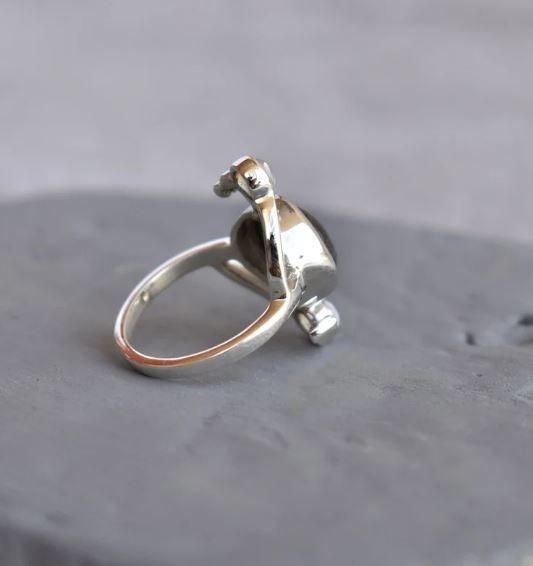 Moonstone & Labrador Ring Solid 925 Silver Handmade Women Ring All Size SR273