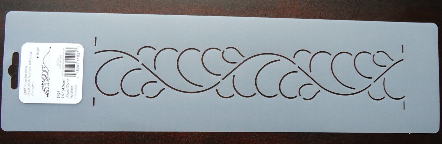 Stencil Quilting SN27 Under/Over Feather Border quilt QC 1 3/4" 4.5cm template