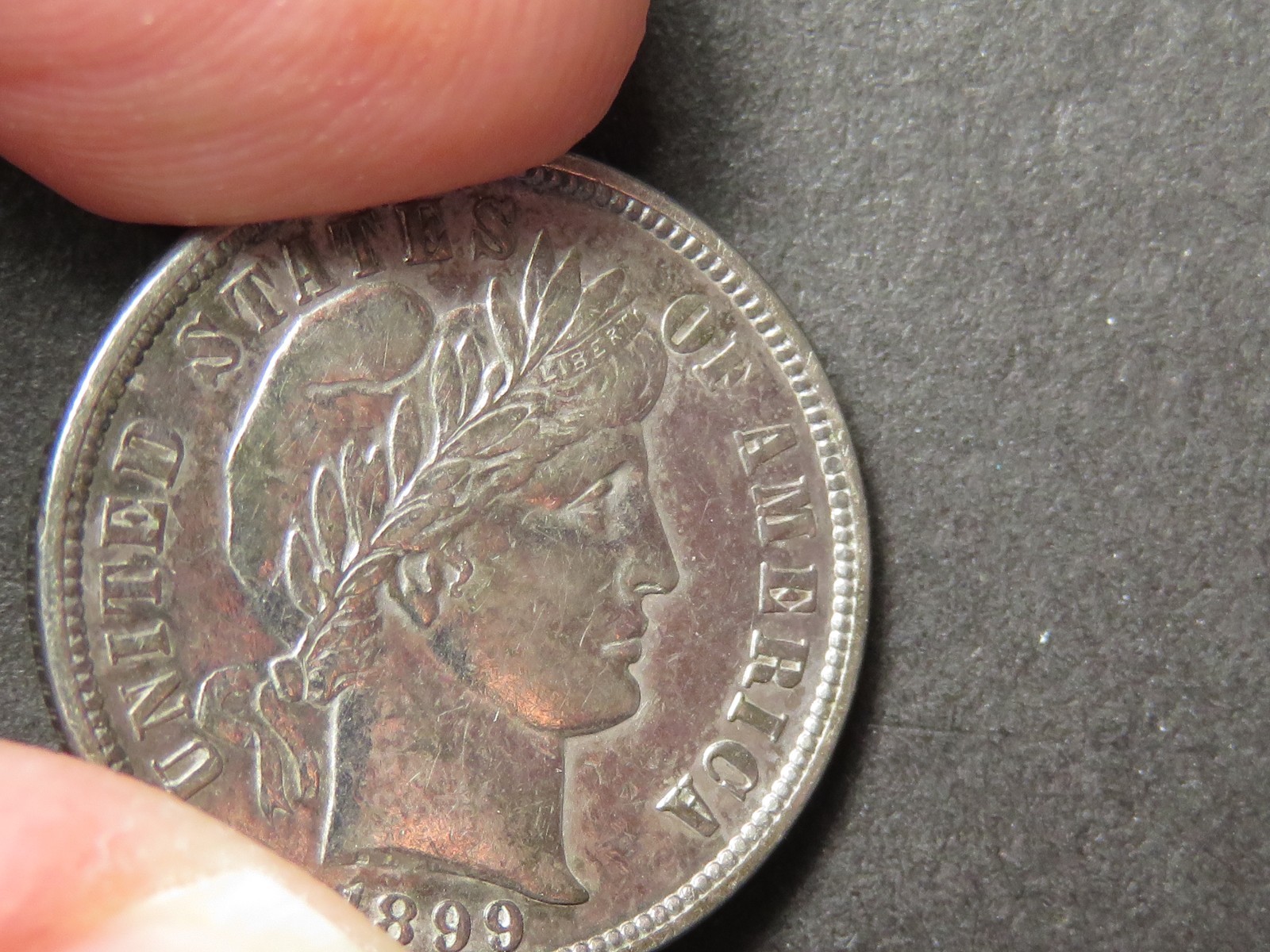 1899-P Barber Dime Grading AU/Unc.