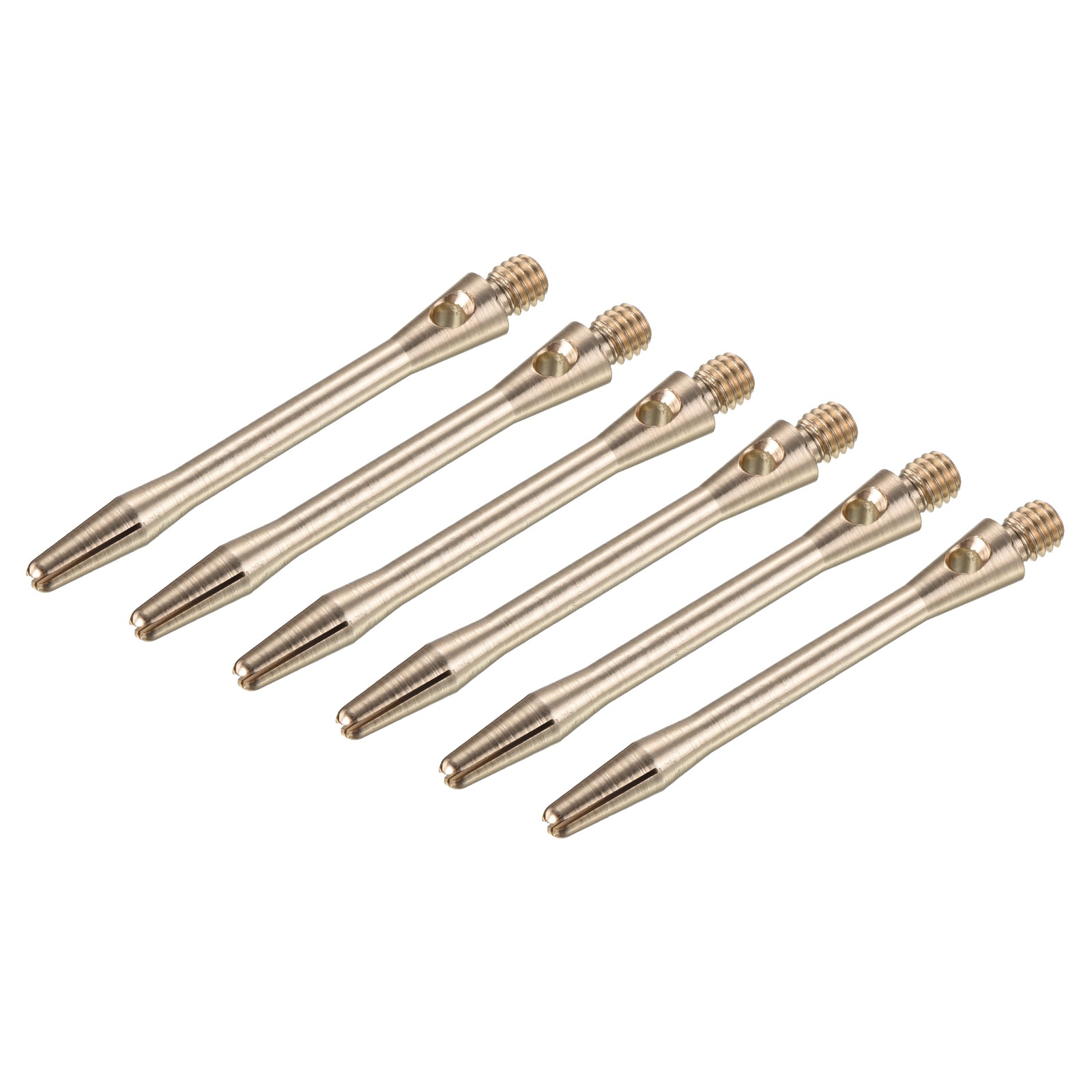 45mm Dart Shafts, Medium 2BA Thread Aluminum Dart Stems - 6 Pack (Brass Tone)