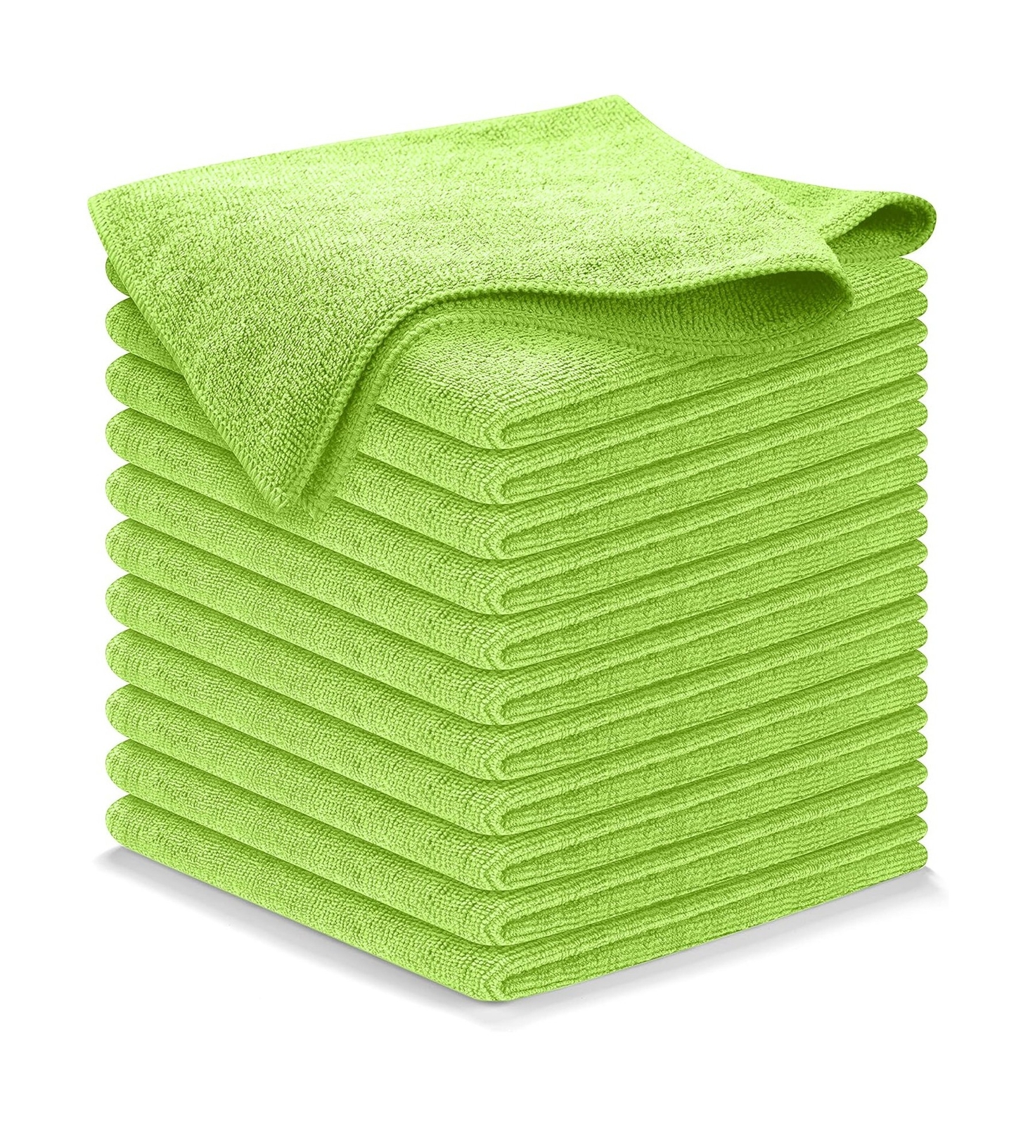 Microfiber Cleaning Cloth Light Green - 12 Pcs 12.5"x12.5" - High Performance...