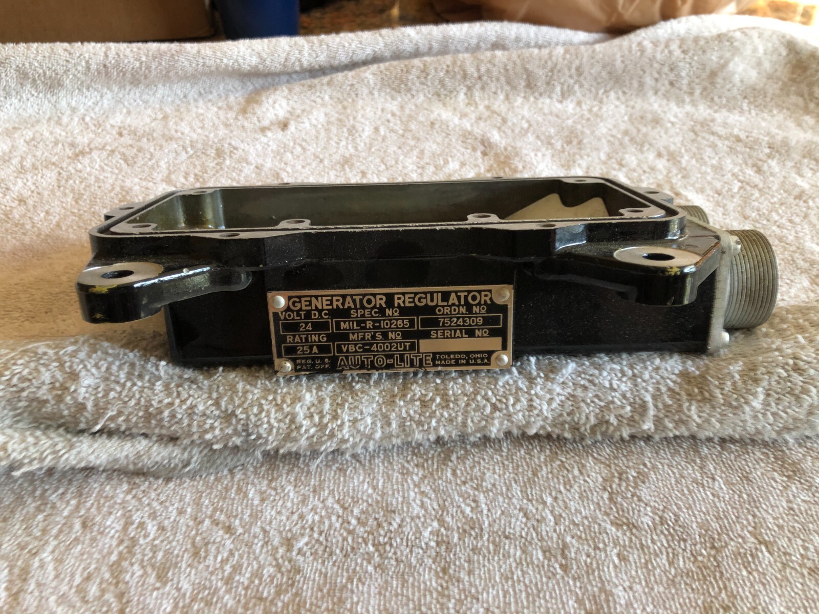 M38  M38A1  M37  REGULATOR  BASE   24 VOLT  25  AMP   NEW    N O S