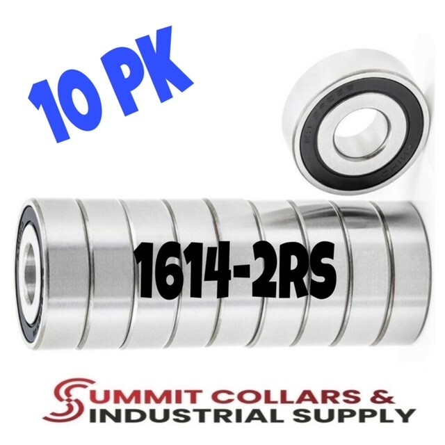 (10 EACH) 1614 2RS SEALED BALL BEARING 3/8 ID X 1-1/8 OD X 3/8 WIDE