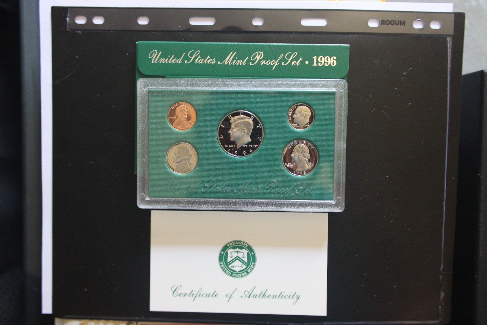 1996-S U.S. MINT PROOF SET CLAD OGP COA
