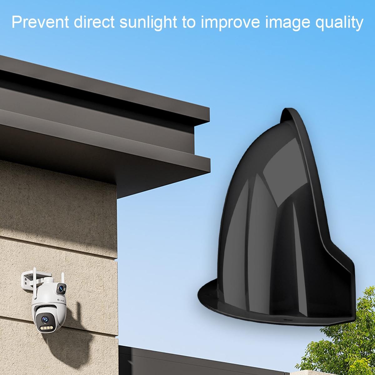 ABS Material Outdoor Camera Rain Cover Waterproof Protective Shield Black