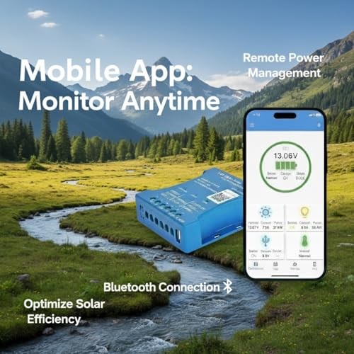 20A Bluetooth Solar Charger Controller 12V/24V - Intelligent Regulator - Solar