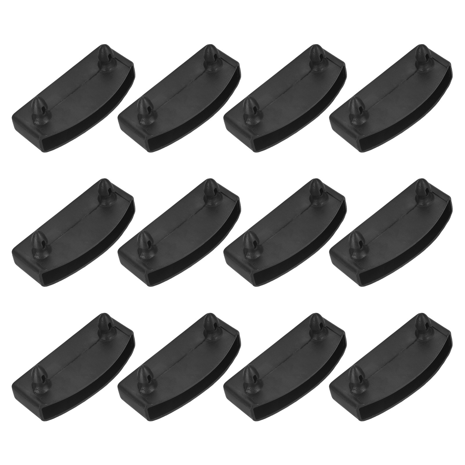 12 Pcs 65mm x 9mm Plastic Bed Slat Ridged Replacement Holders, Black