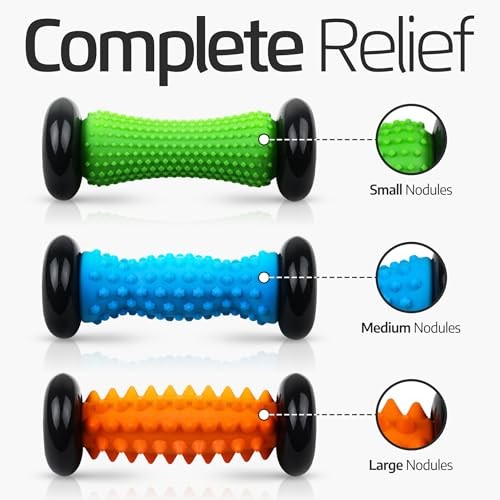 Logest Foot Massage Roller - Trigger Point Therapy - Blue & Green - 2 Pack