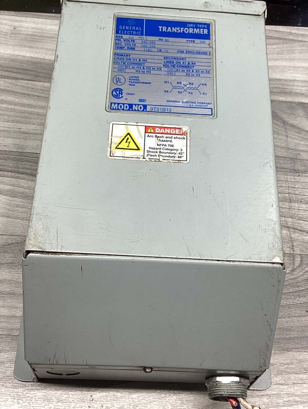 GE General Electric 9T51B13 Transformer 1PH TYPE QB #811G161PR7