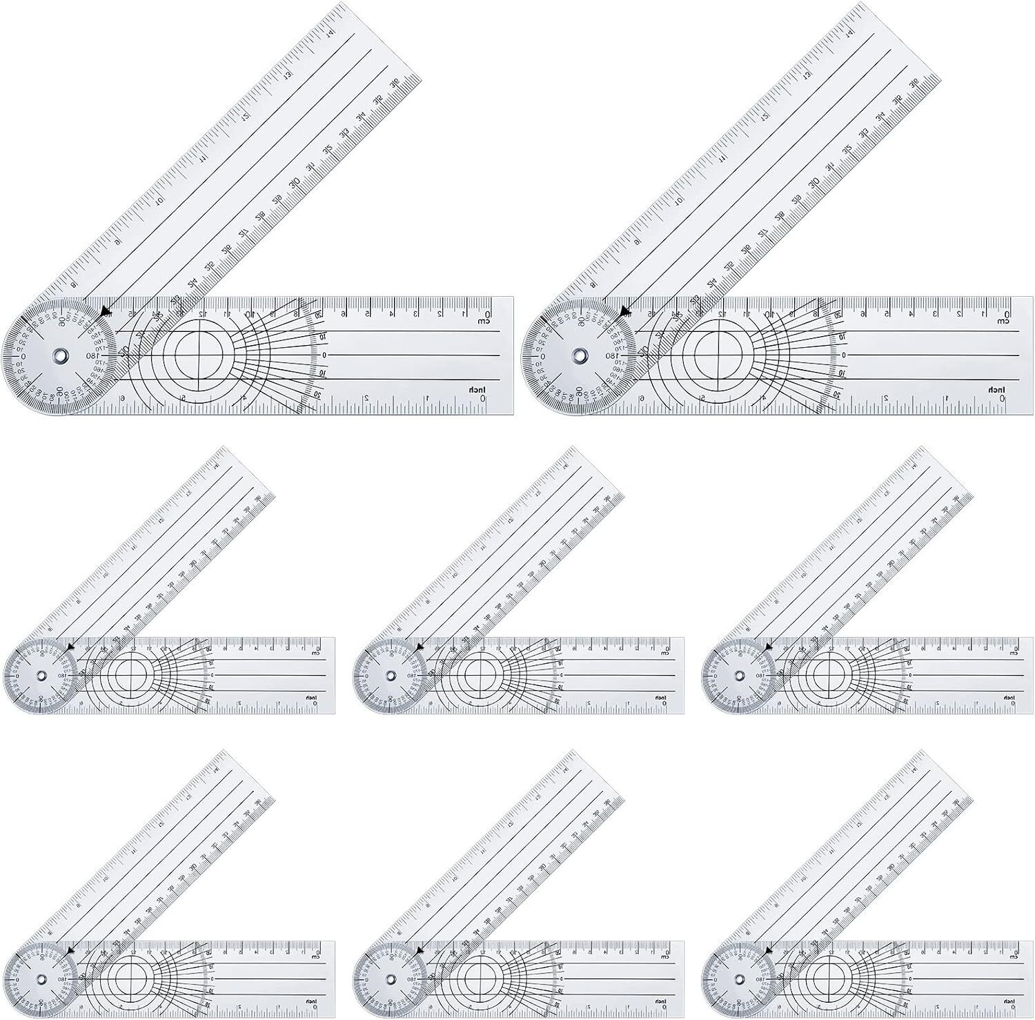 Plastic Goniometer Quick Angle Protractor Clear Angle Finder Angle Ruler with...
