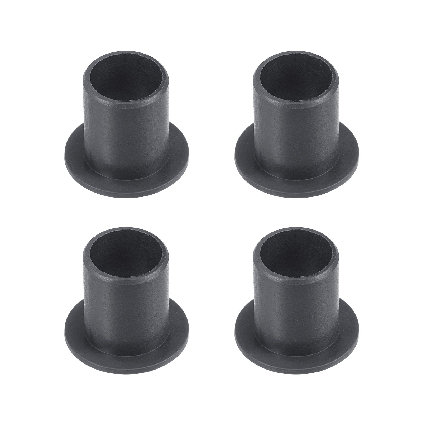 Flanged Sleeve Bearings 10mmx12mmx15mm POM Wrapped Oilless Bushings Black 4pcs