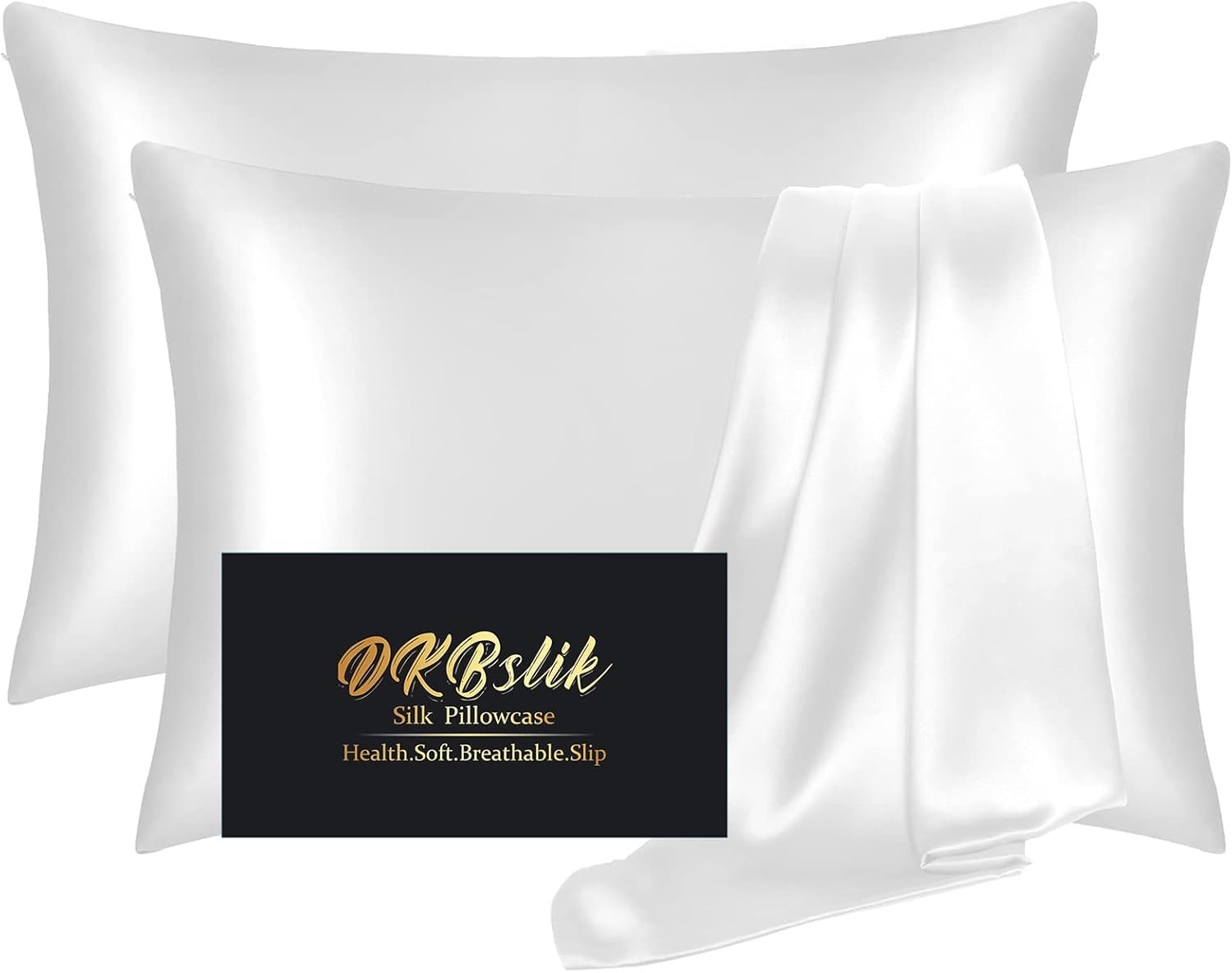 Pillowcase 2 Pack, Mulberry Silk Pillow Cases Queen Size Set of 2
