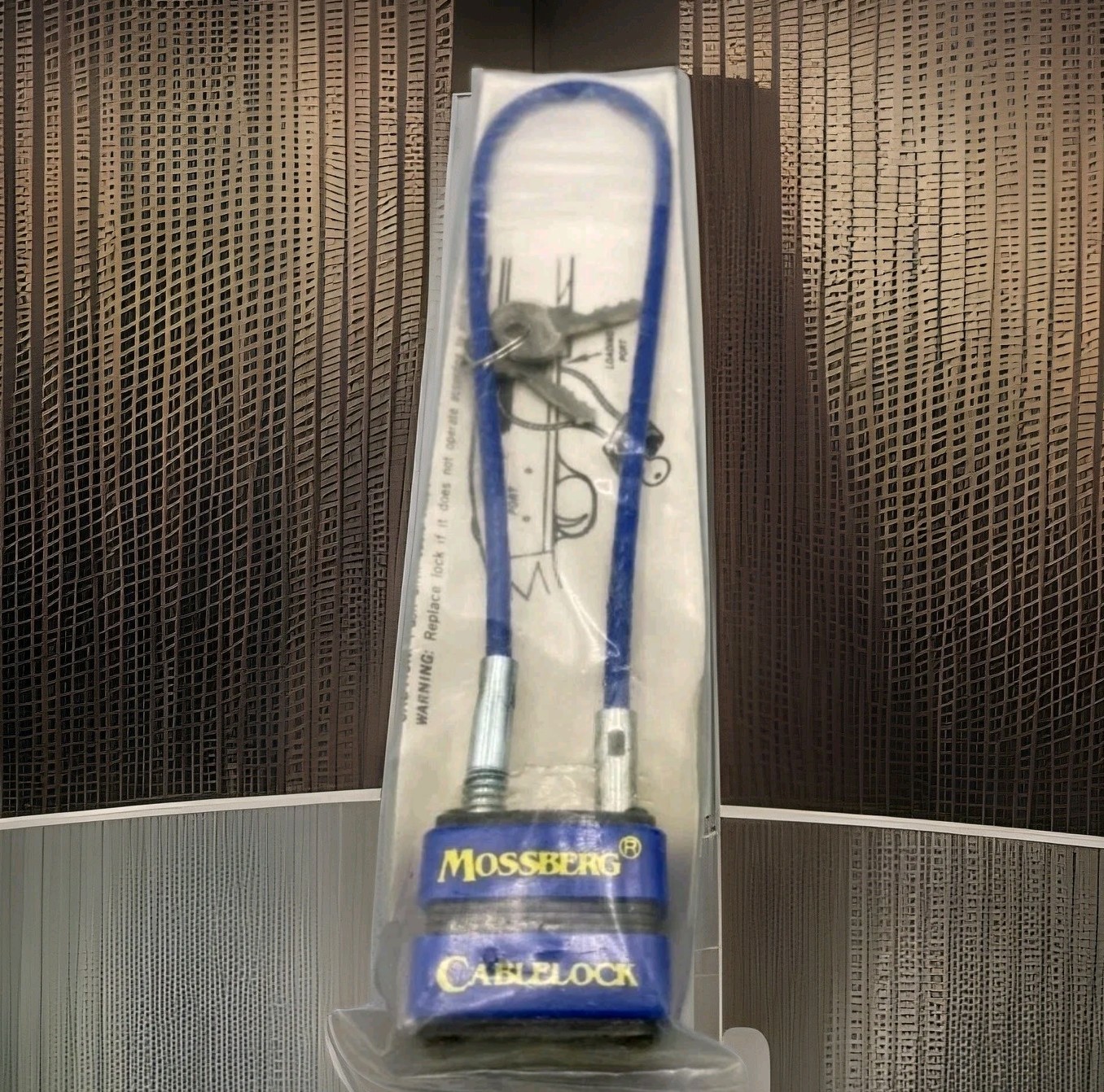 MOSSBERG Cable Lock Gun Firearm Lock Blue Instructions 2 Keys New & Sealed
